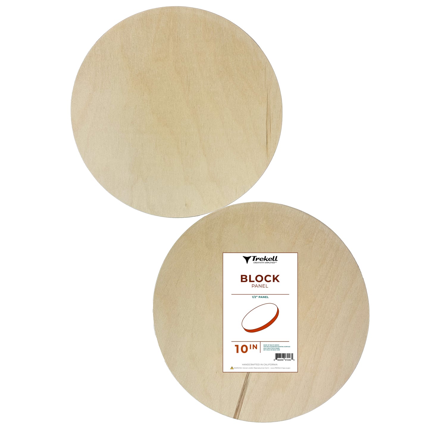 Trekell Unprimed Round Wood Panel - 1/2" Baltic Birch Circle Panel - 10"