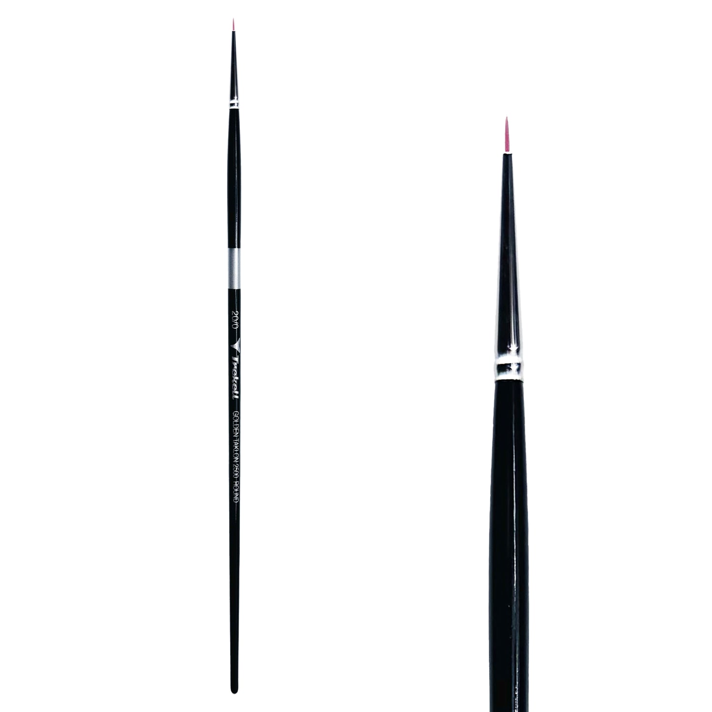 Trekell Golden Taklon Long Handle Artist Brush - Size #20/0 Round