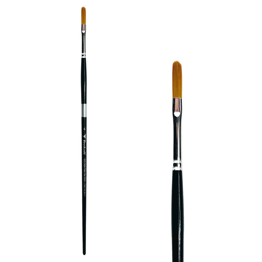 Trekell Golden Taklon Long Handle Artist Brush -  Size #4 Long Filbert