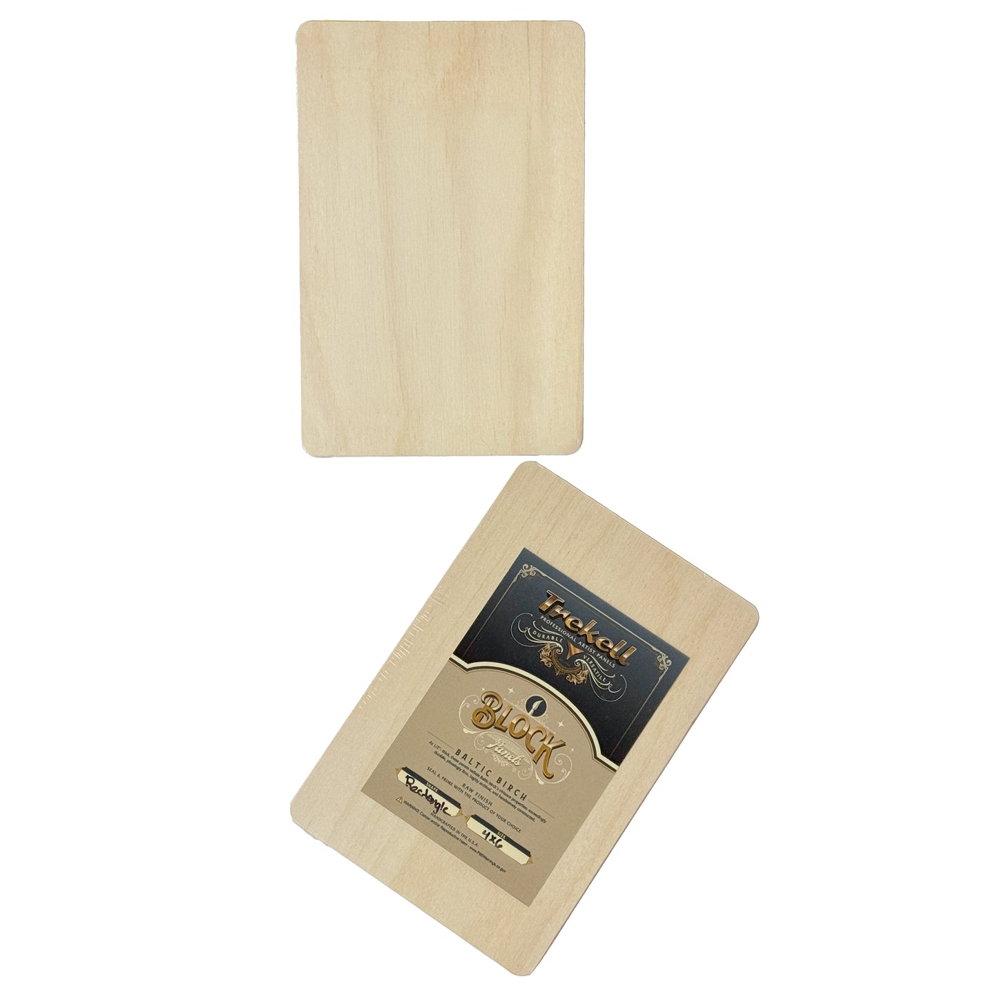 Trekell Raw Wood Block Panel - 1/2" Baltic Birch Wooden Painting Canvas