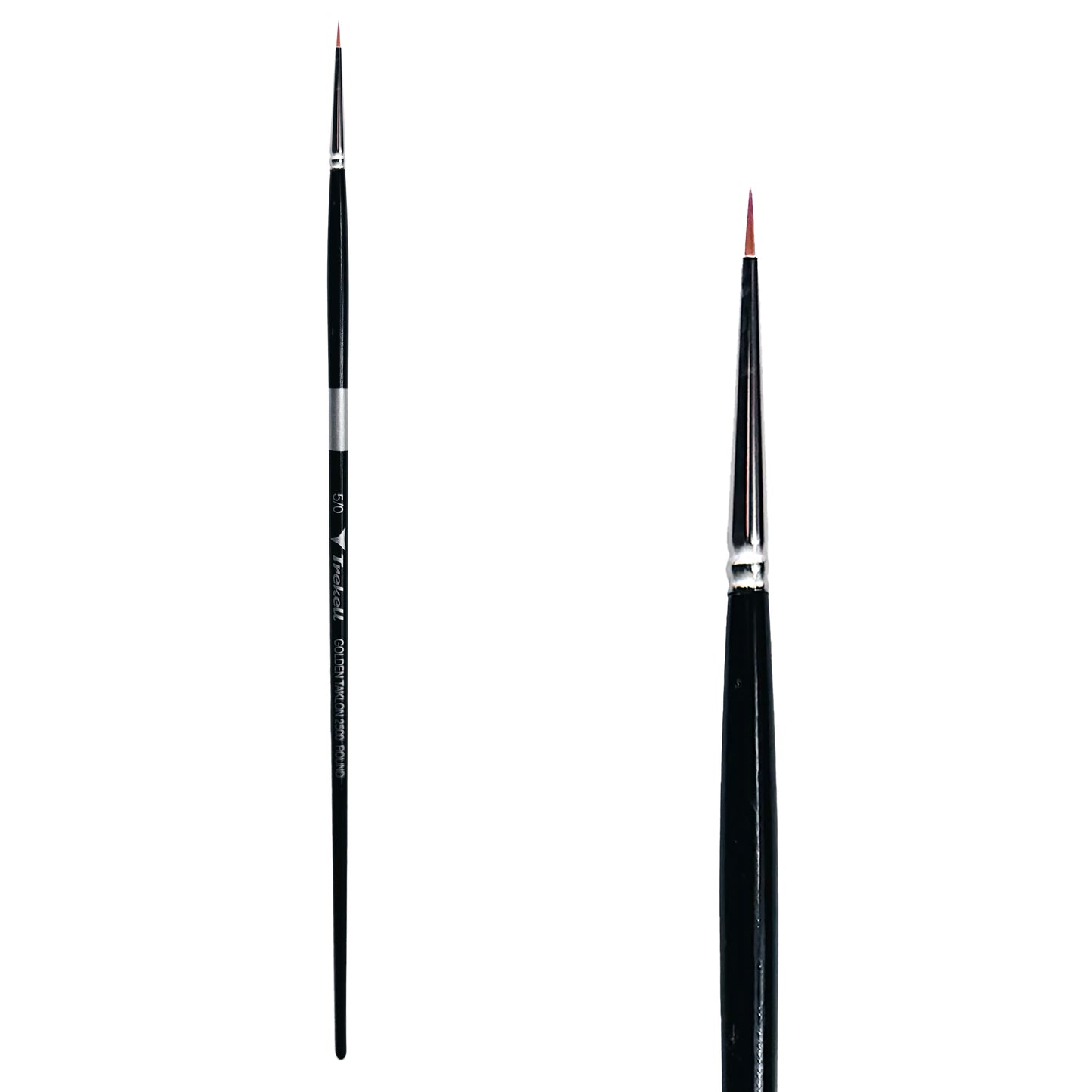 Trekell Golden Taklon Long Handle Artist Brush - Size #5/0 Round