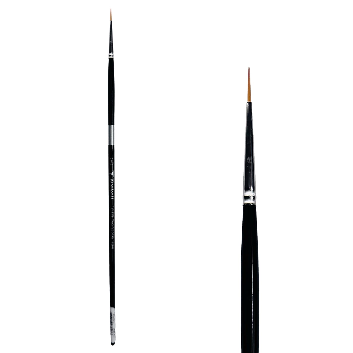 Trekell Golden Taklon Long Handle Artist Brush - Size #5/0 Liner