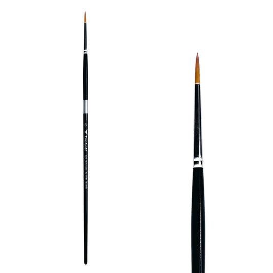 Trekell Golden Taklon Long Handle Artist Brush -  Size #6 Round