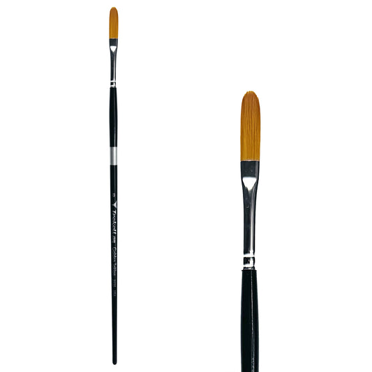 Trekell Golden Taklon Long Handle Artist Brush -  Size #8 Long Filbert
