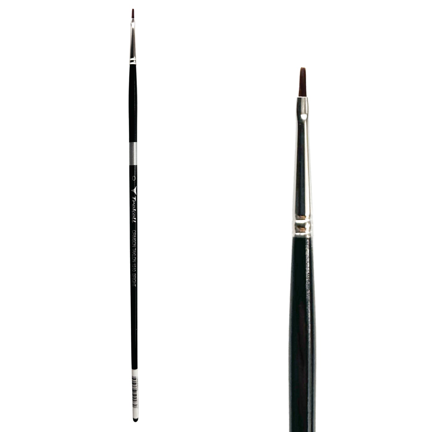 Trekell Crimson Taklon Long Handle Artist Brush, size Size #0 Bright, ideal for Watercolor, Oil, and Acrylic Painting