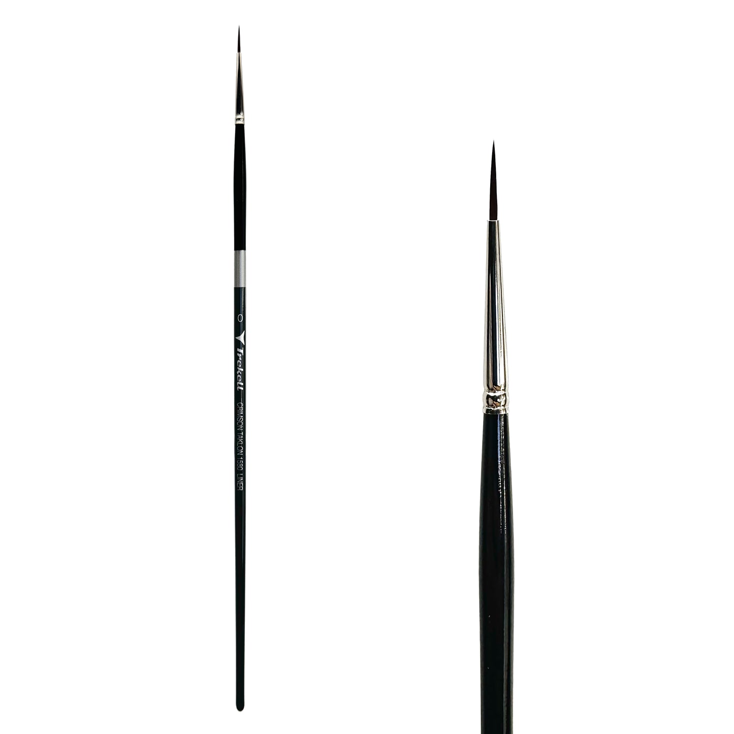 Trekell Crimson Taklon Long Handle Artist Brush, size Size #0 Liner, ideal for Watercolor, Oil, and Acrylic Painting