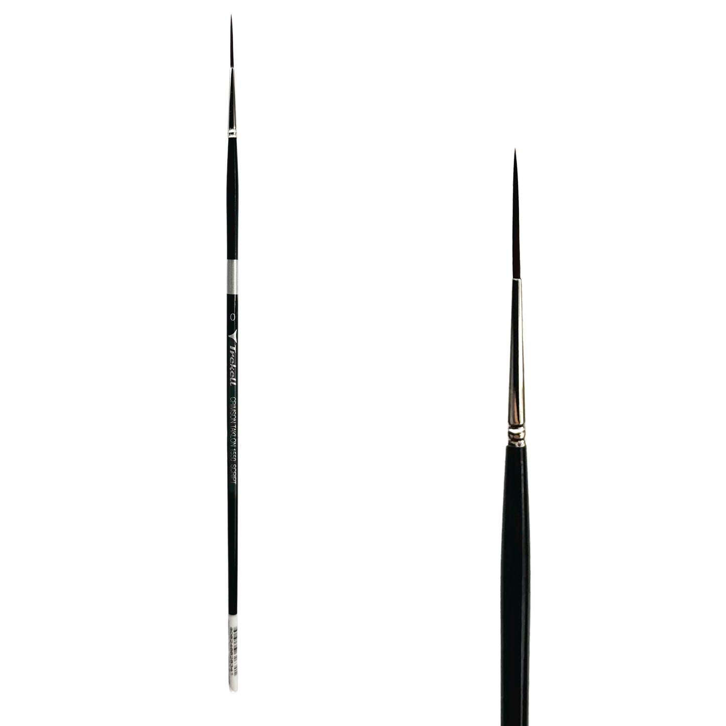 Trekell Crimson Taklon Long Handle Artist Brush, size Size #0 Script/Rigger, ideal for Watercolor, Oil, and Acrylic Painting