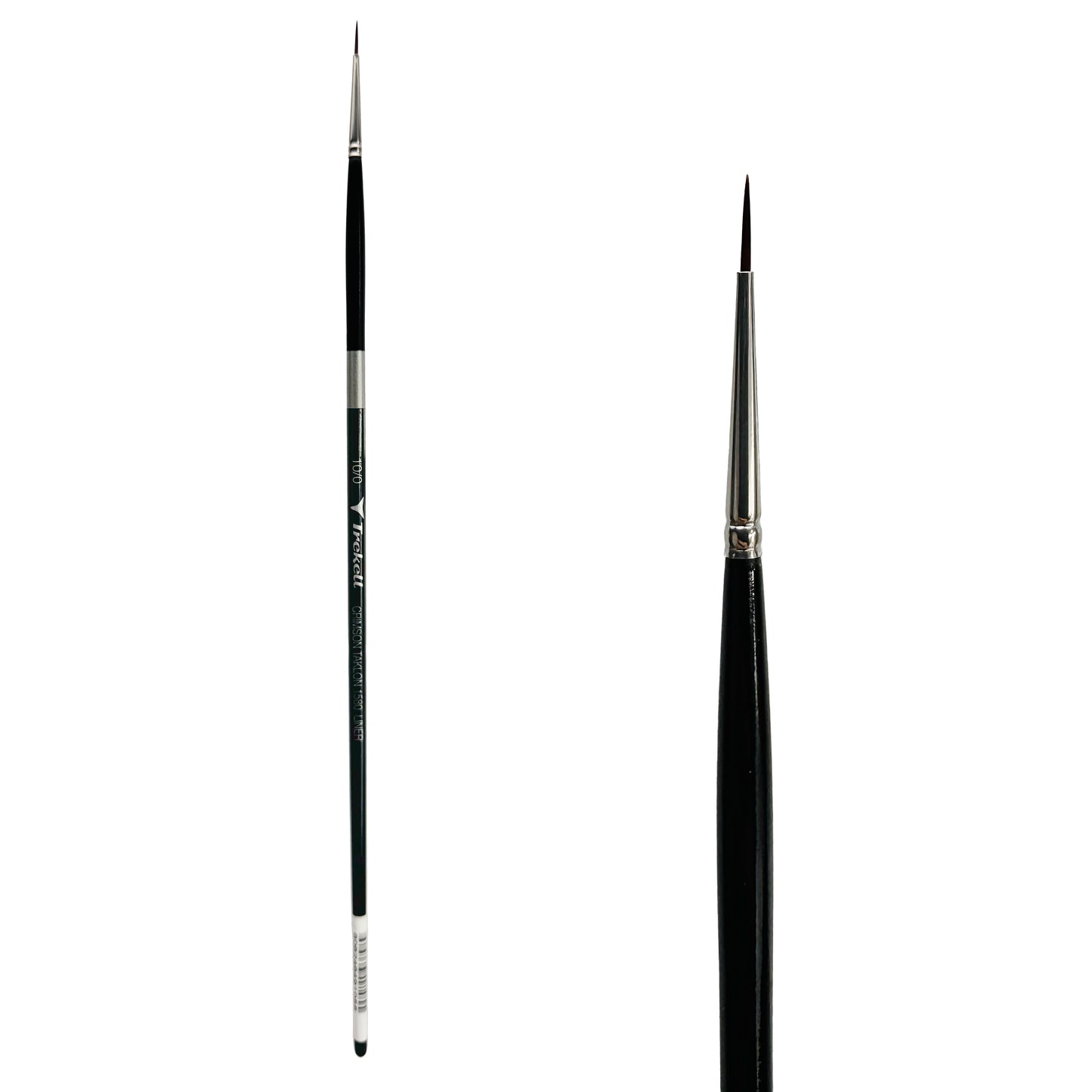Trekell Crimson Taklon Long Handle Artist Brush, size Size #10/0 Liner, ideal for Watercolor, Oil, and Acrylic Painting