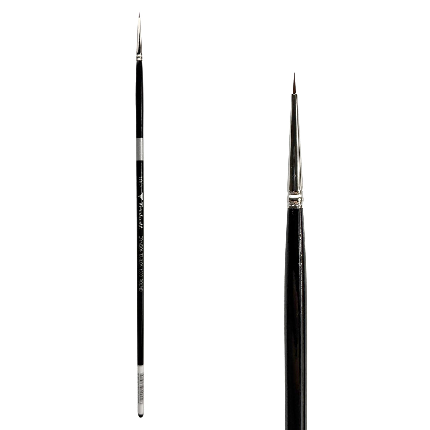 Trekell Crimson Taklon Long Handle Artist Brush, size Size #10/0 Round, ideal for Watercolor, Oil, and Acrylic Painting