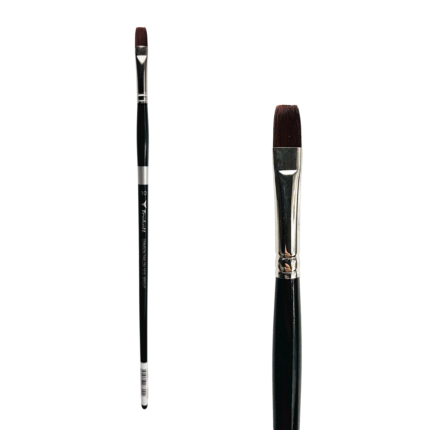 Trekell Crimson Taklon Long Handle Artist Brush, size Size #10 Bright, ideal for Watercolor, Oil, and Acrylic Painting