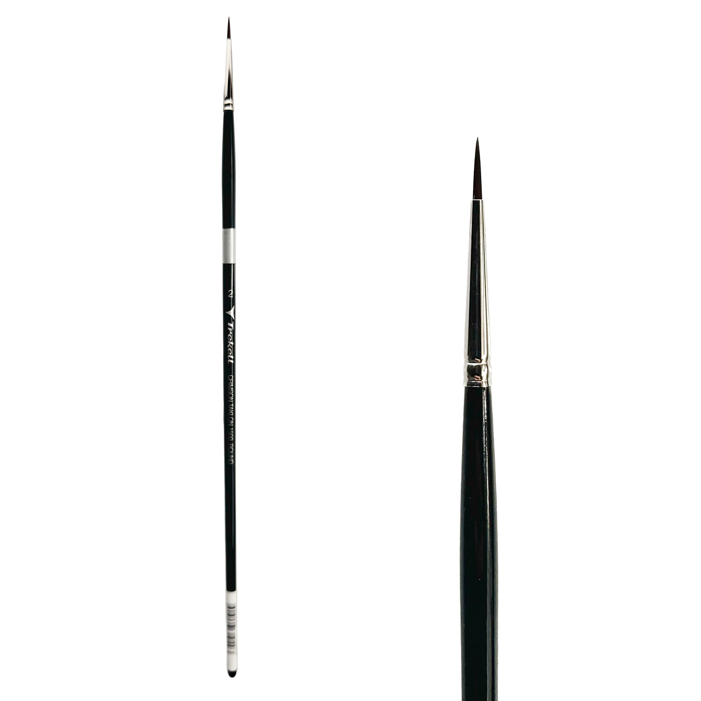 Trekell Crimson Taklon Long Handle Artist Brush, size Size #2 Round, ideal for Watercolor, Oil, and Acrylic Painting