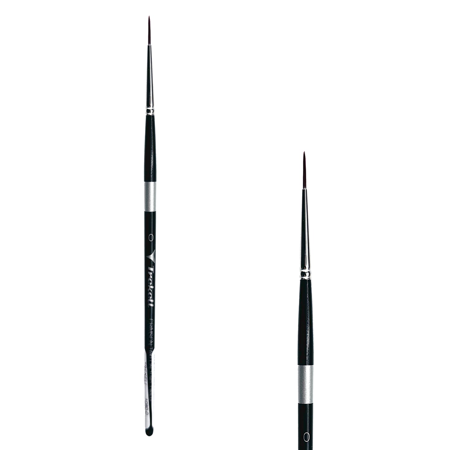 Trekell Crimson Taklon Short Handle Artist Brush, size Size #0 Liner, ideal for Watercolor, Oil, and Acrylic Painting