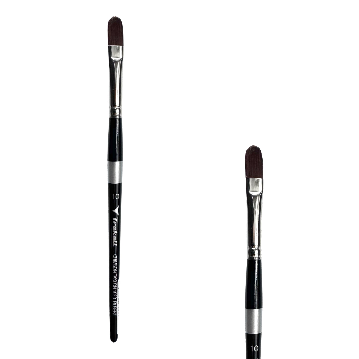 Trekell Crimson Taklon Short Handle Artist Brush, size Size #10 Filbert, ideal for Watercolor, Oil, and Acrylic Painting