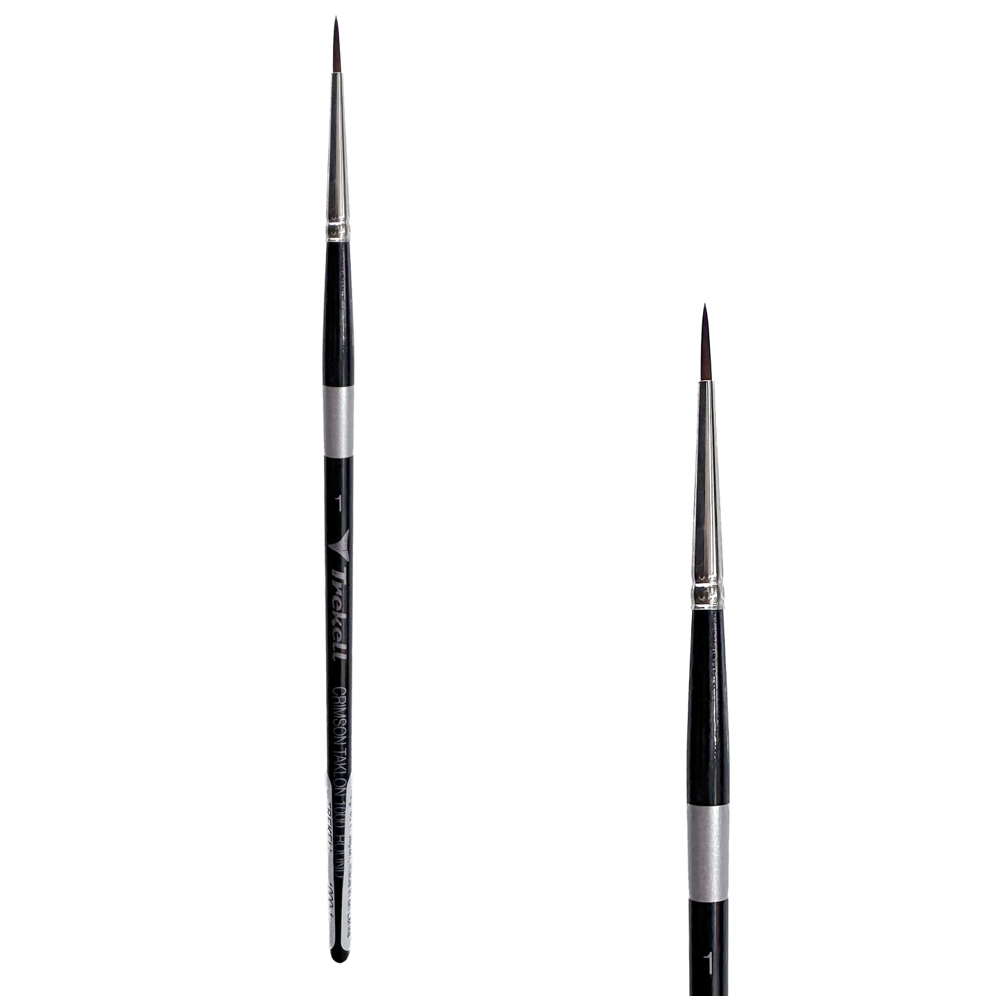 Trekell Crimson Taklon Short Handle Artist Brush, size #1 Round, ideal for Watercolor, Oil, and Acrylic Painting