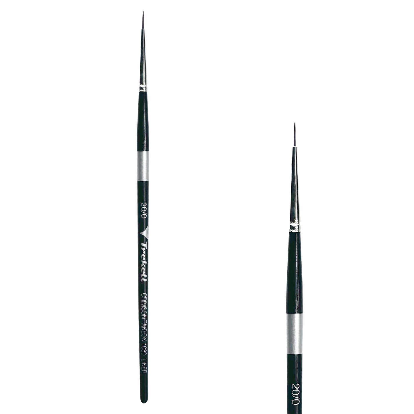 Trekell Crimson Taklon Short Handle Artist Brush, size Size #20/0 Liner, ideal for Watercolor, Oil, and Acrylic Painting