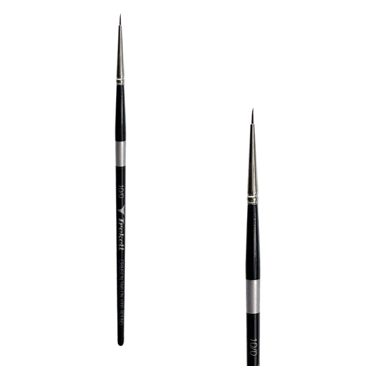 Trekell Crimson Taklon Short Handle Artist Brush, size #10/0 Round, ideal for Watercolor, Oil, and Acrylic Painting