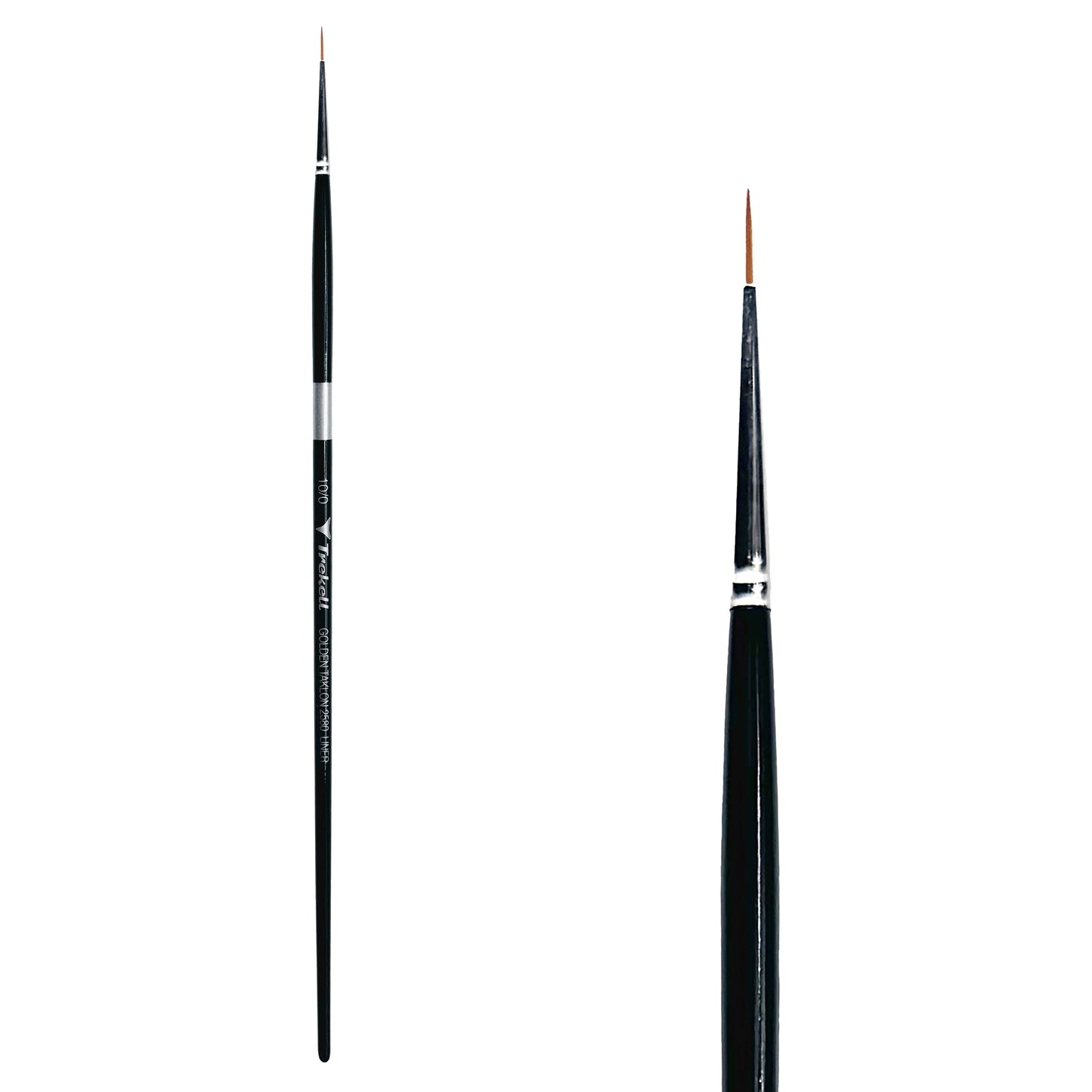 Trekell Golden Taklon #10/0 Liner Brush is ideal for Watercolor, Oil, and Acrylic Painting
