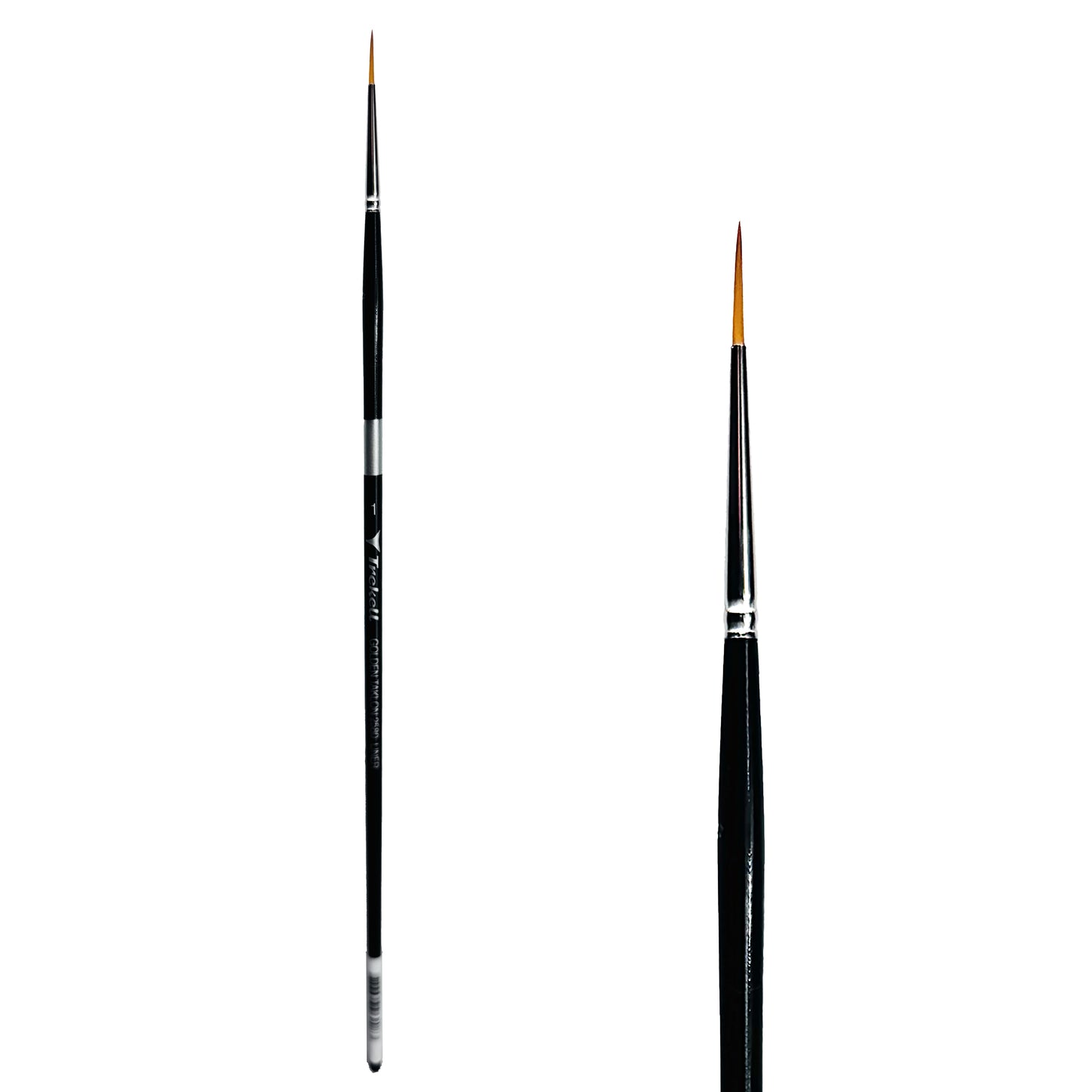 Trekell Golden Taklon #1 Liner Brush is ideal for Watercolor, Oil, and Acrylic Painting