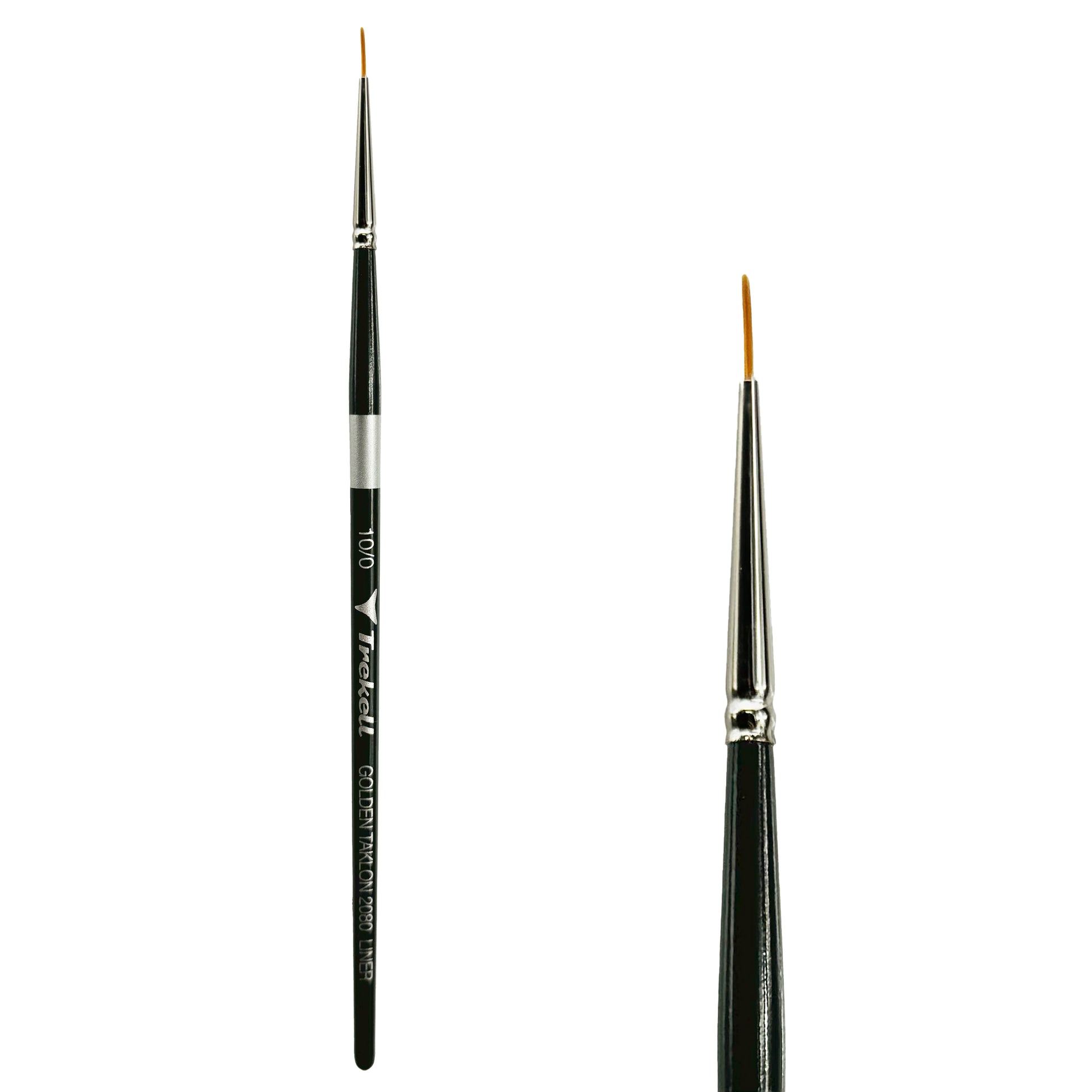 Trekell Golden Taklon Short Handle Artist brush, size #10/0 Liner, ideal for Watercolor, Oil, and Acrylic Painting
