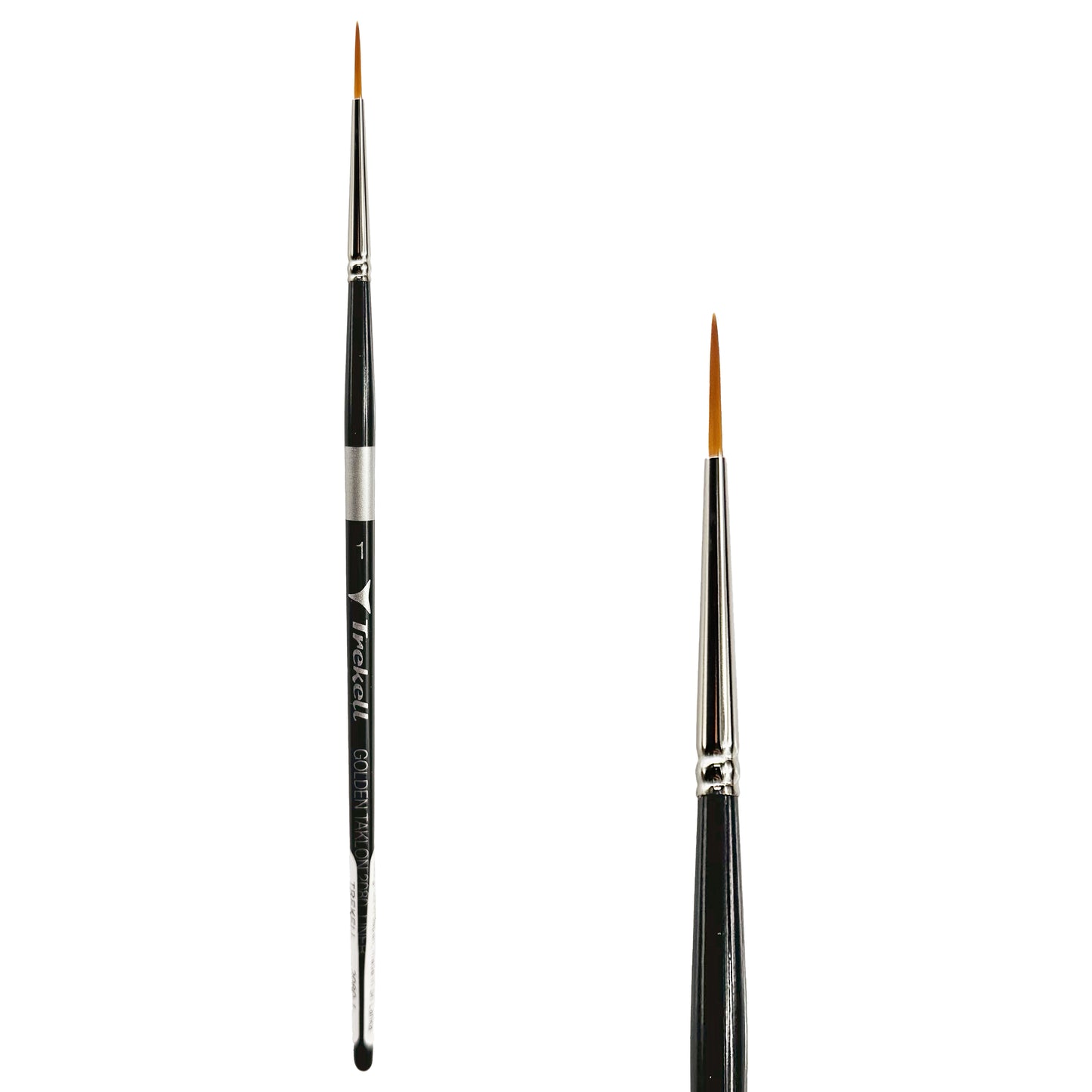 Trekell Golden Taklon Short Handle Artist brush, size #1 Liner, ideal for Watercolor, Oil, and Acrylic Painting