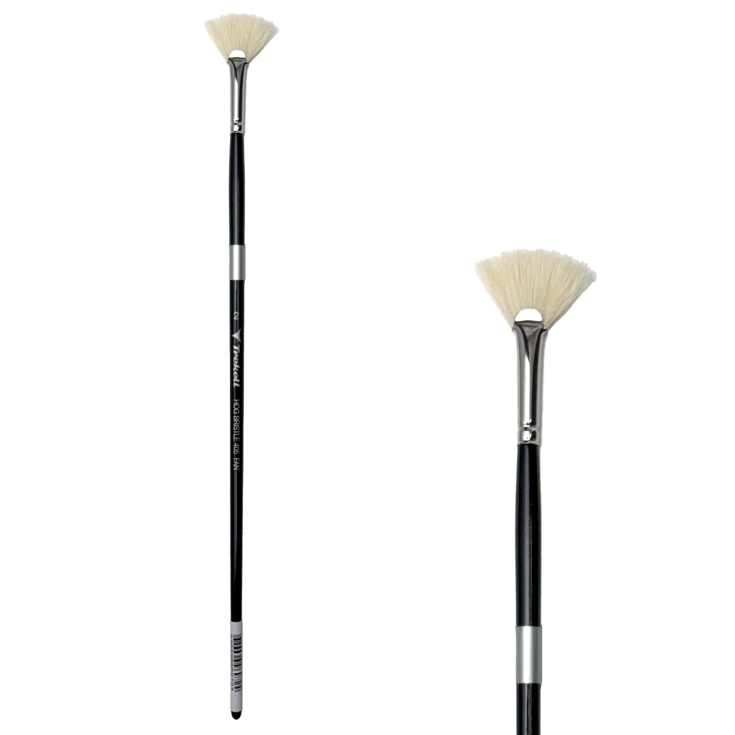 Trekell Hog Bristle #6 Fan Brush features durable Chungking bristles with flagged tips for strong paint pickup.