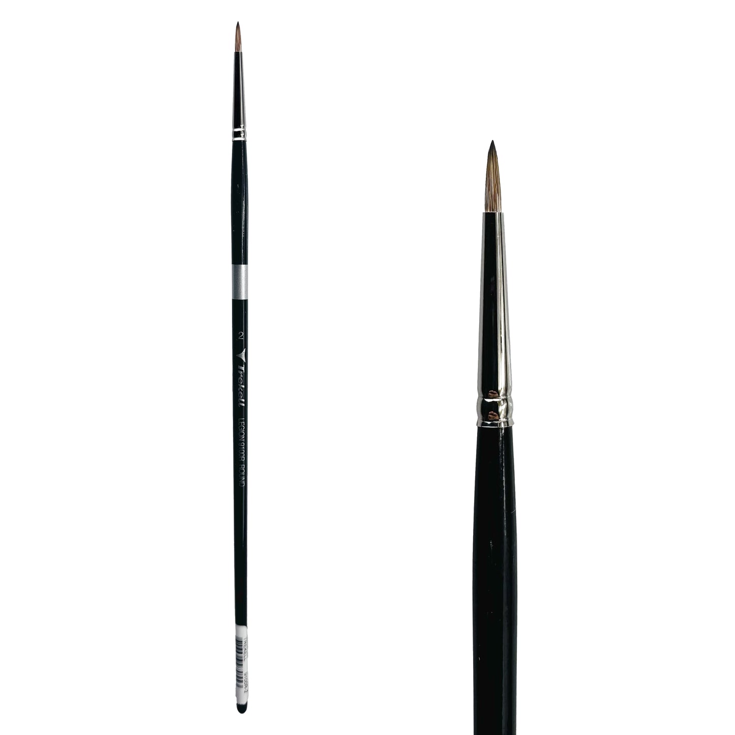 Trekell Legion Synthetic Mongoose Long Handle Artist Brush, size #2 Round, designed for oil and acrylic painting,