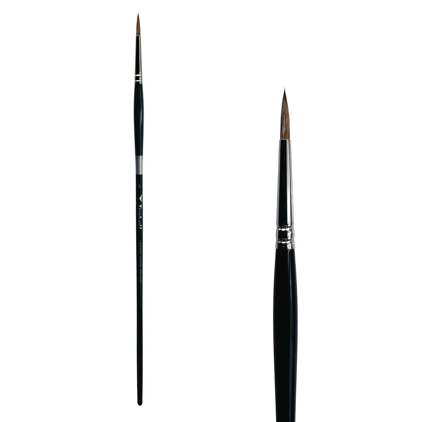 Trekell Legion Synthetic Mongoose Long Handle Artist Brush, size #4 Round, designed for oil and acrylic painting.