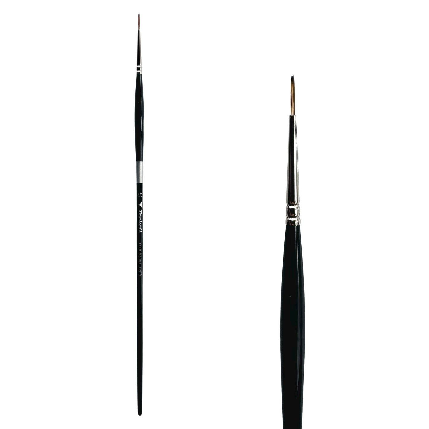 Trekell Legion Synthetic Mongoose Long Handle Artist Brush, size #5/0 Liner, designed for oil and acrylic painting.