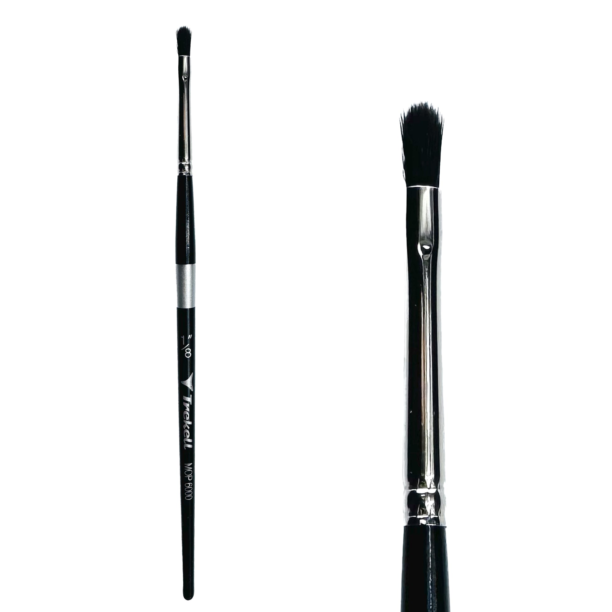Trekell Mop Short Handle Artist Brush, size 1/8" Oval Mop, perfect tool for watercolor, acrylic, or oil paintings.