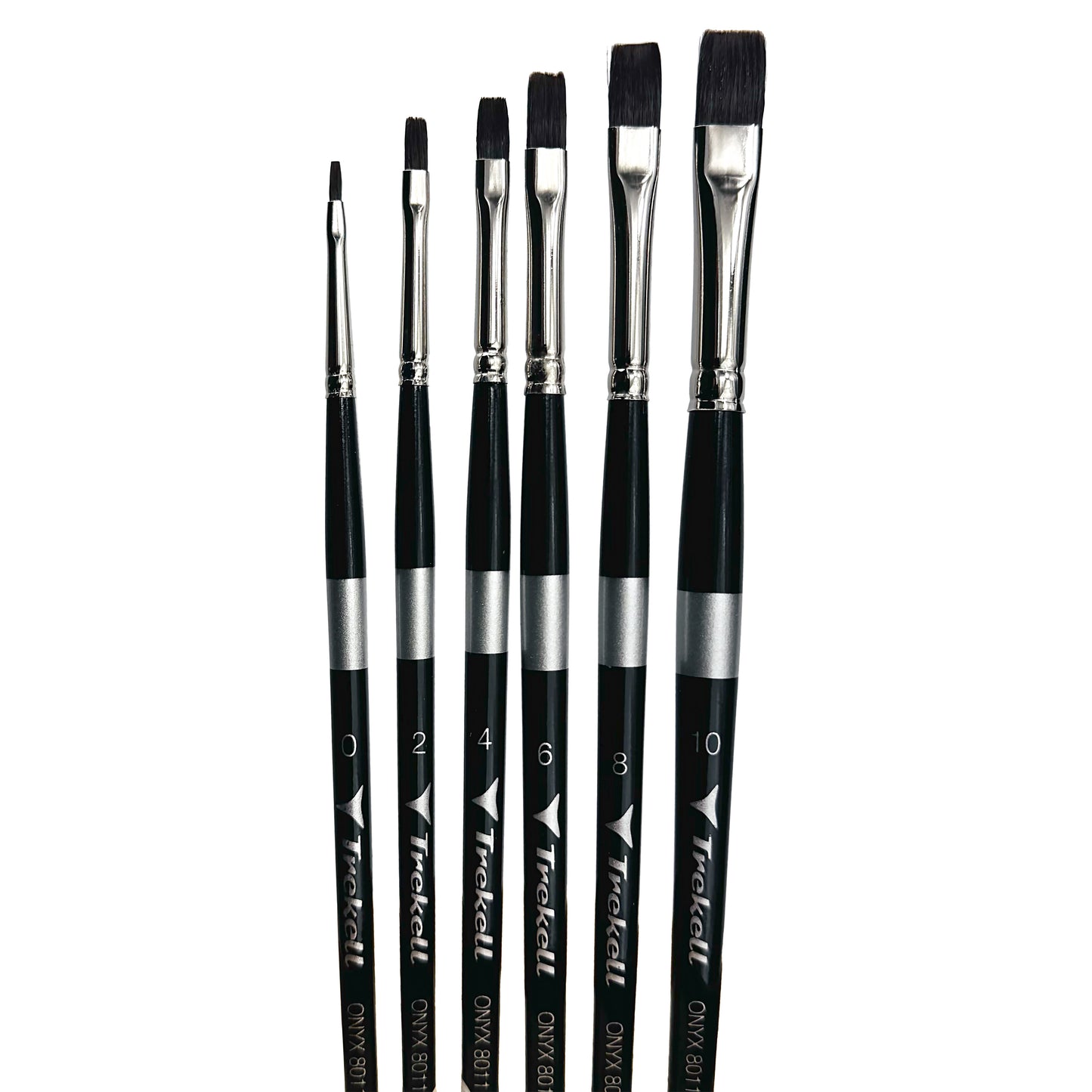 Trekell Onyx Synthetic Squirrel Short Handle Artist Brush, complete set Bright, works exceptionally well with acrylic, watercolor, and oil paint.
