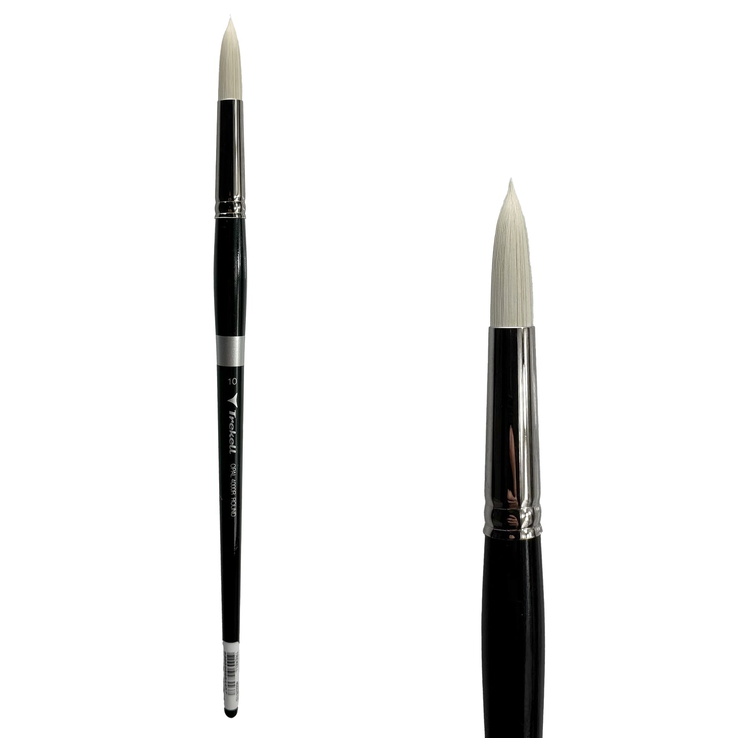 TrekellOpal Synthetic Hog Bristle Long Handle Artist Brush, size #10 Round, ideal for Watercolor, Oil, and Acrylic Painting