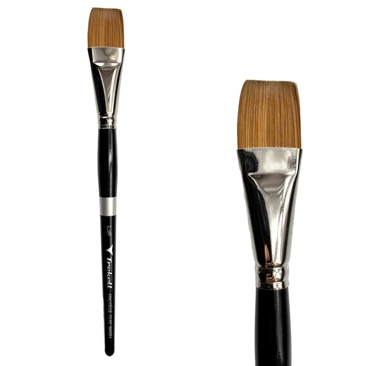Trekell Protégé Synthetic Kolinsky Short Handle Artist Brush, size 7/8" Wash, works exceptionally well with acrylic, watercolor, and oil paint.