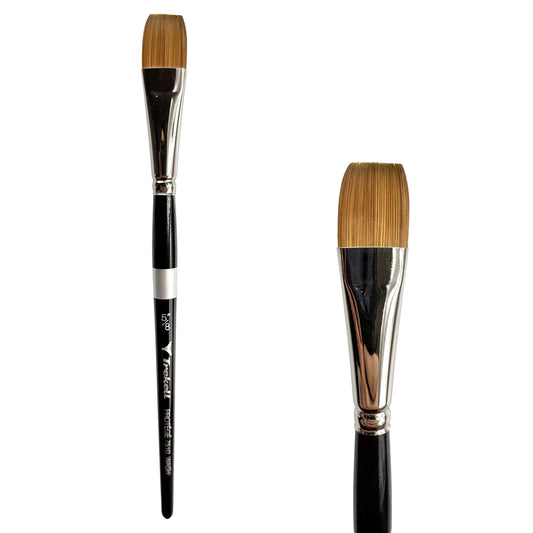 Trekell Protégé Synthetic Kolinsky Short Handle Artist Brush, size 5/8" Wash, works exceptionally well with acrylic, watercolor, and oil paint.
