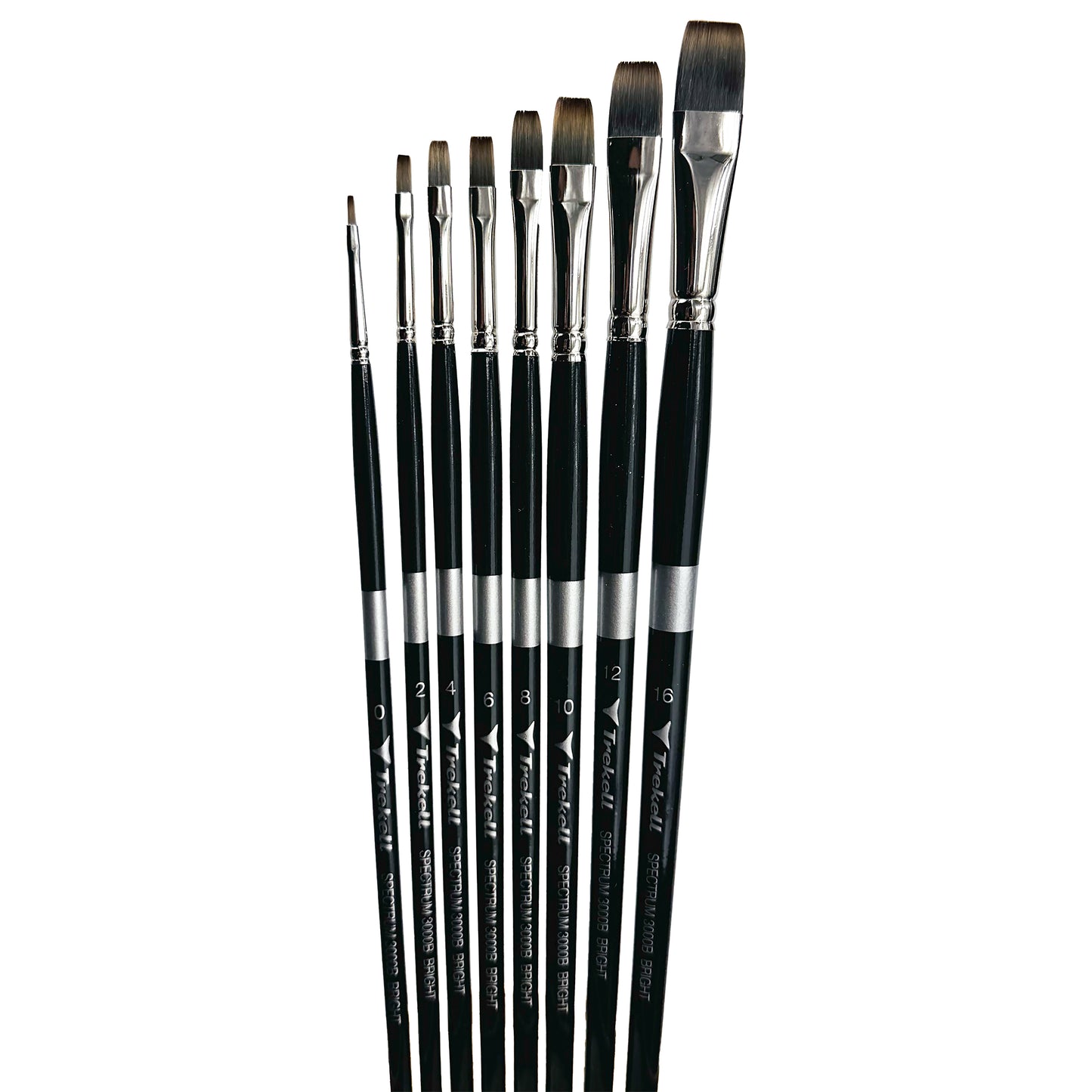 Trekell Spectrum Long Handle Artist Brush, Complete Set, Bright, Long handle design ideal for acrylic, oil, watercolor & more.