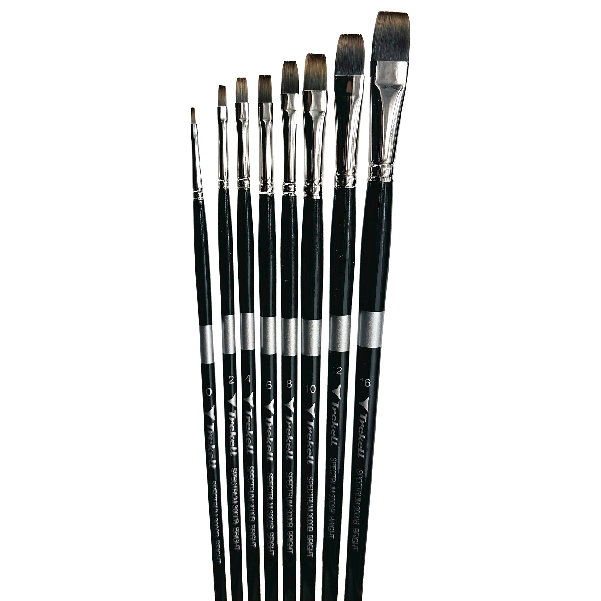 Trekell Spectrum Long Handle Artist Brush, Complete Set, Bright, Long handle design ideal for acrylic, oil, watercolor & more.