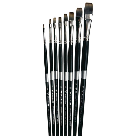 Trekell Spectrum Long Handle Artist Brush, Complete Set, Bright, Long handle design ideal for acrylic, oil, watercolor & more.