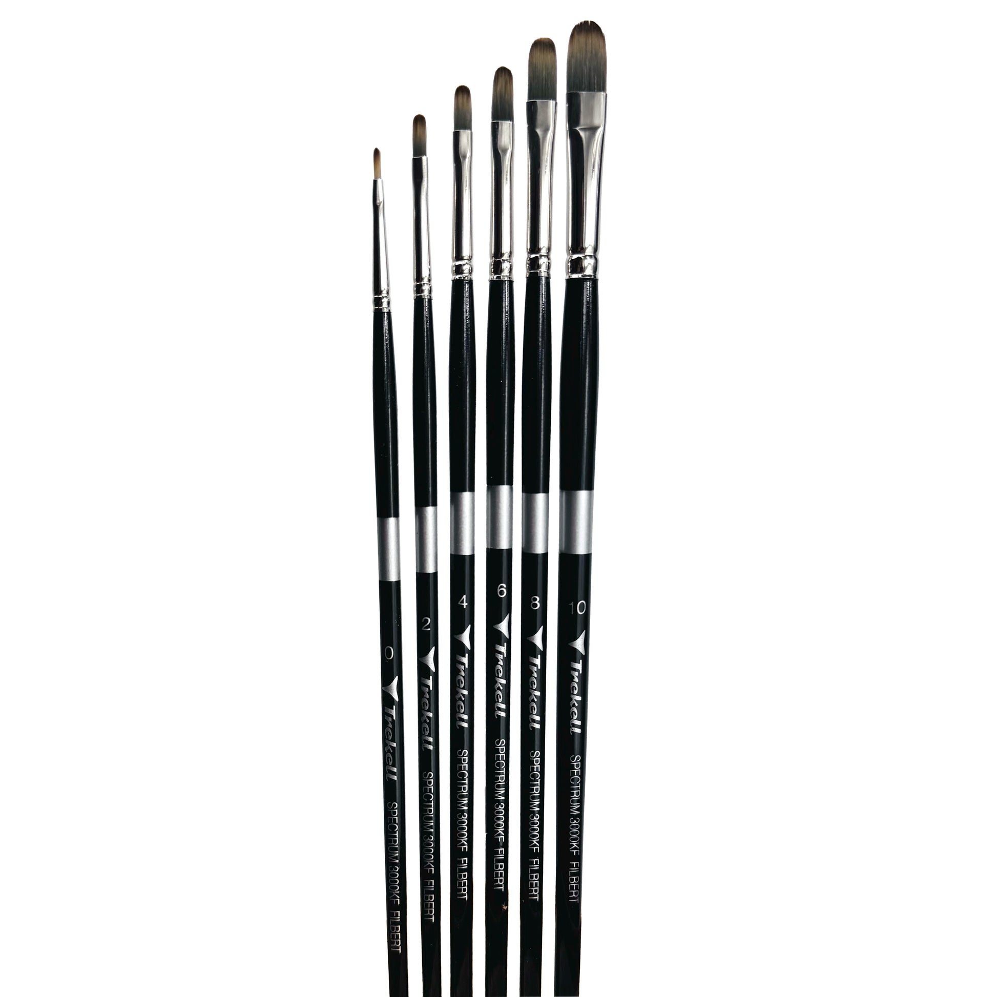 Trekell Spectrum Long Handle Artist Brush, Complete Set Filbert, Long handle design ideal for acrylic, oil, watercolor & more.