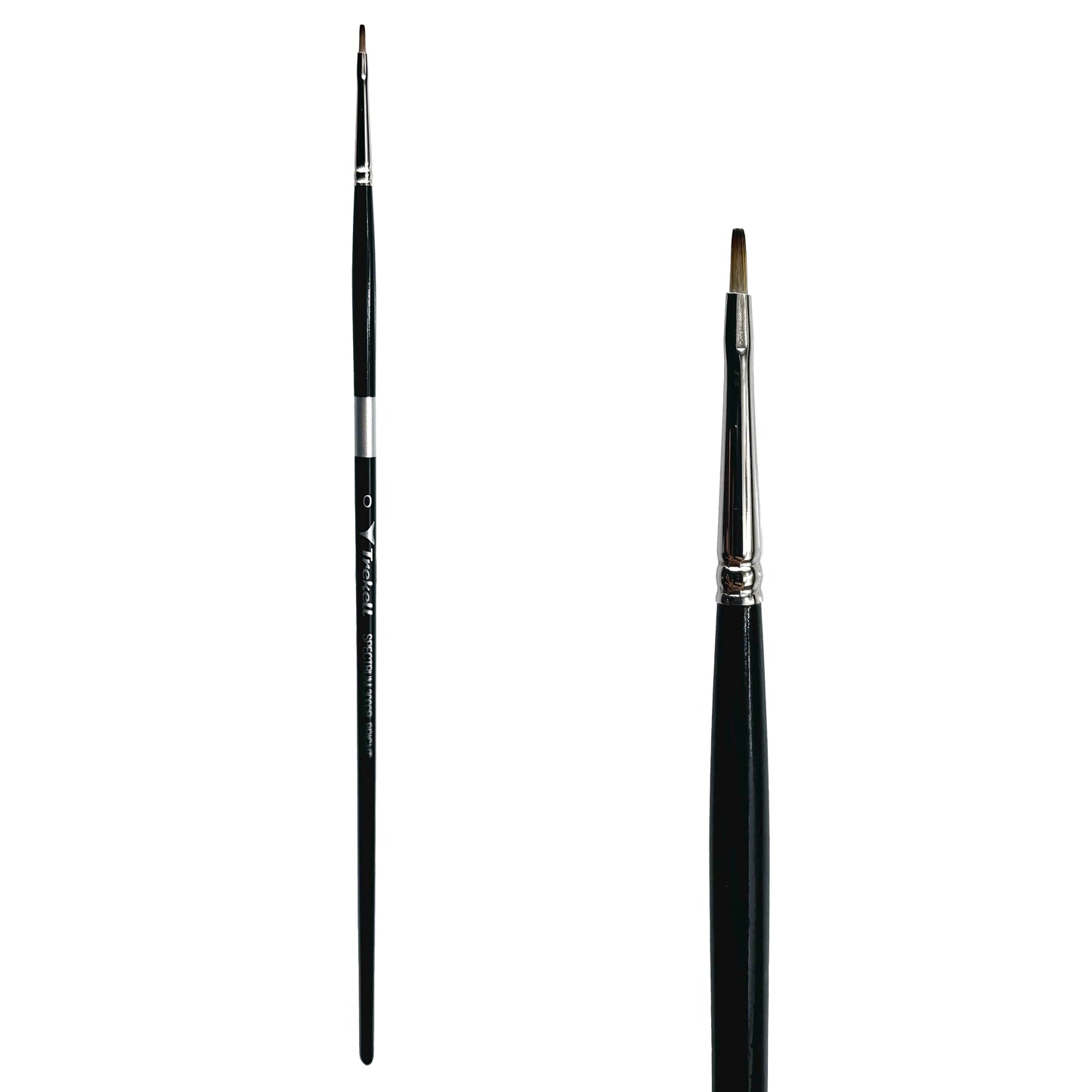 Trekell Spectrum Long Handle Artist Brush, size #0 Bright, Long handle design ideal for acrylic, oil, watercolor & more.