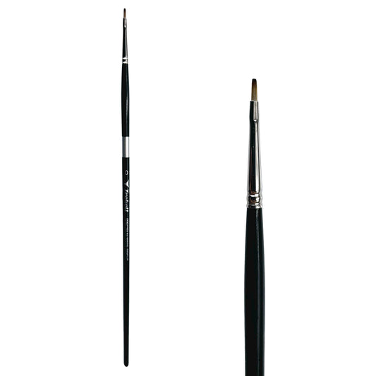 Trekell Spectrum Long Handle Artist Brush, size #0 Bright, Long handle design ideal for acrylic, oil, watercolor & more.