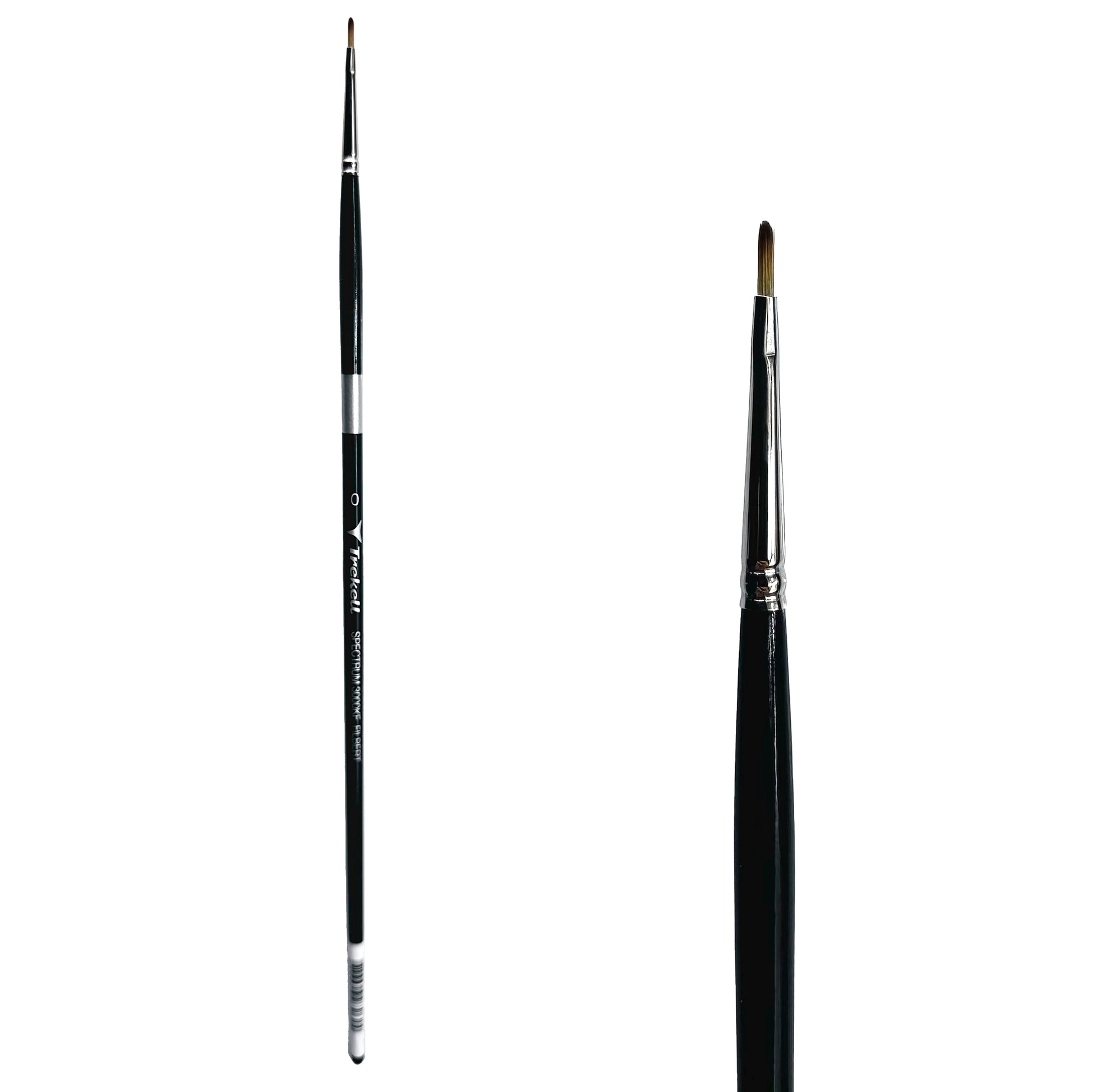 Trekell Spectrum Long Handle Artist Brush, size #0 Filbert, Long handle design ideal for acrylic, oil, watercolor & more.