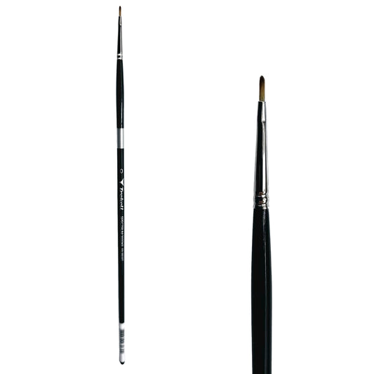 Trekell Spectrum Long Handle Artist Brush, size #0 Filbert, Long handle design ideal for acrylic, oil, watercolor & more.