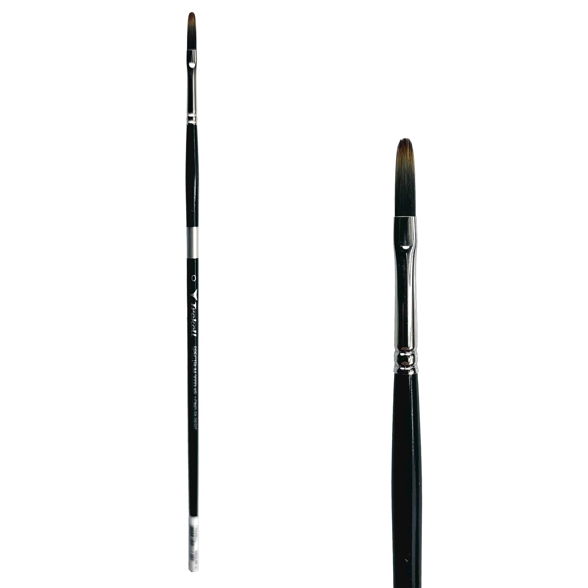 Trekell Spectrum Long Handle Artist Brush, size #0 Long Filbert, Long handle design ideal for acrylic, oil, watercolor & more.