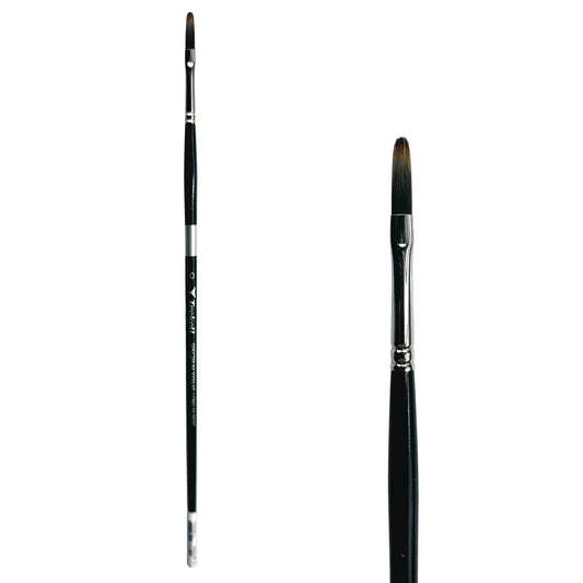 Trekell Spectrum Long Handle Artist Brush, size #0 Long Filbert, Long handle design ideal for acrylic, oil, watercolor & more.