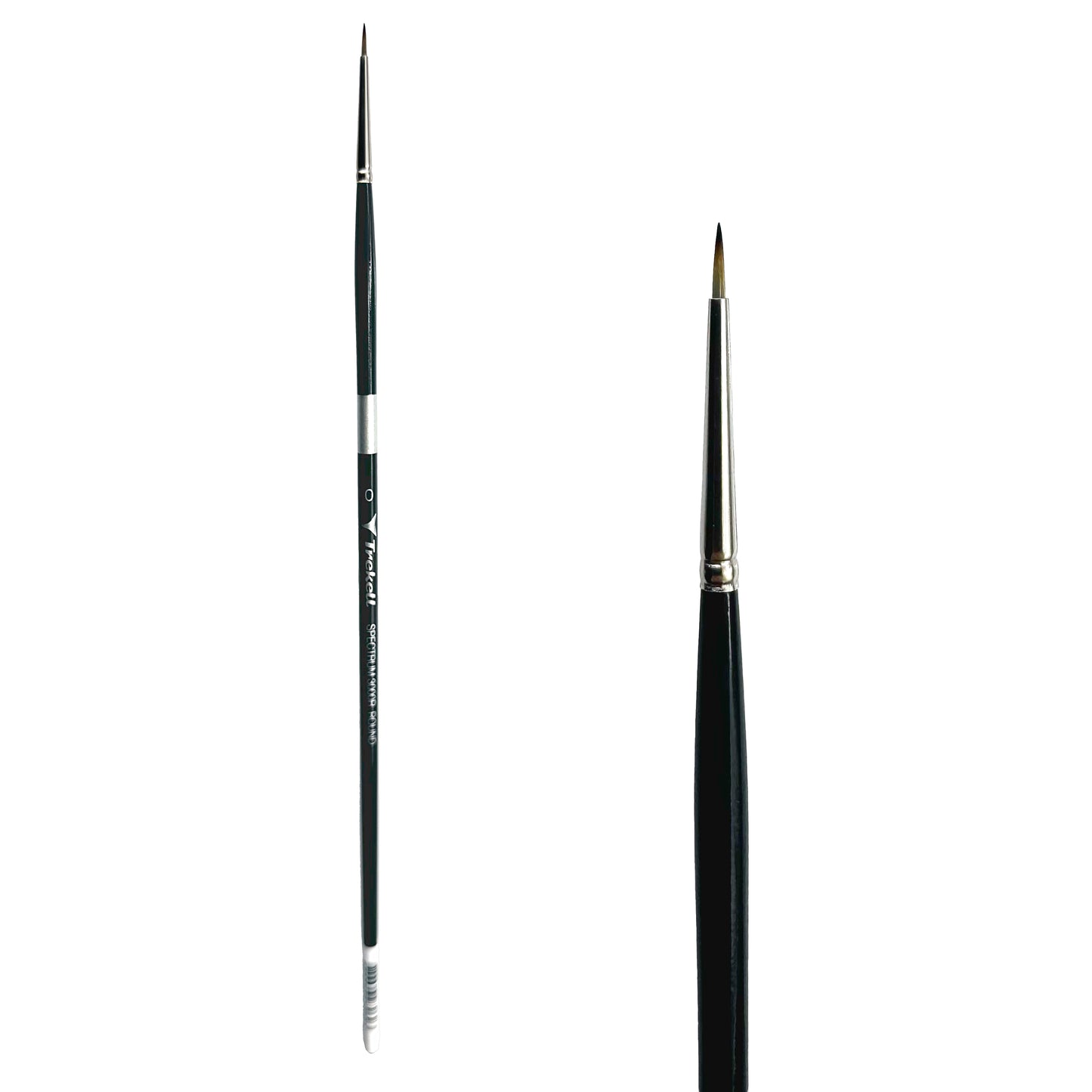 Trekell Spectrum Long Handle Artist Brush, size #0 Round, Long handle design ideal for acrylic, oil, watercolor & more.