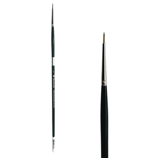 Trekell Spectrum Long Handle Artist Brush, size #0 Round, Long handle design ideal for acrylic, oil, watercolor & more.