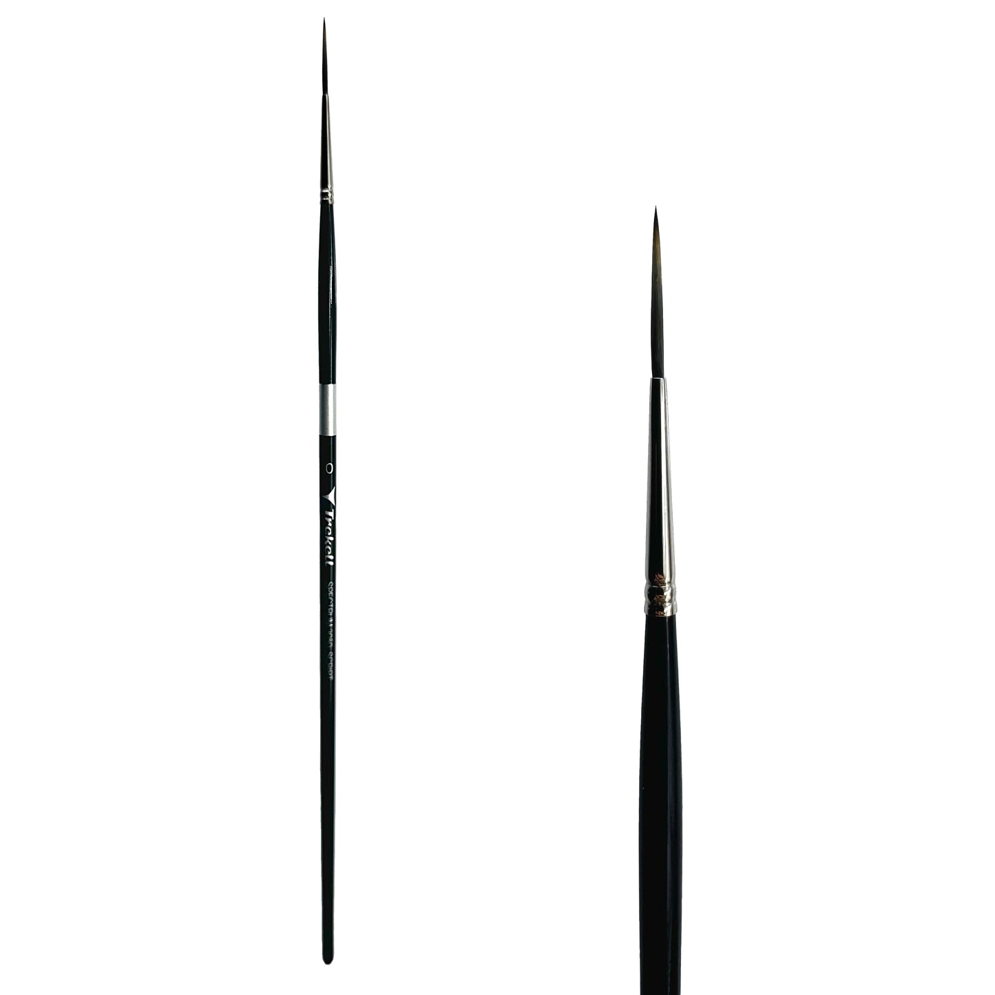 Trekell Spectrum Long Handle Artist Brush, size #0 Script Rigger, Long handle design ideal for acrylic, oil, watercolor & more.
