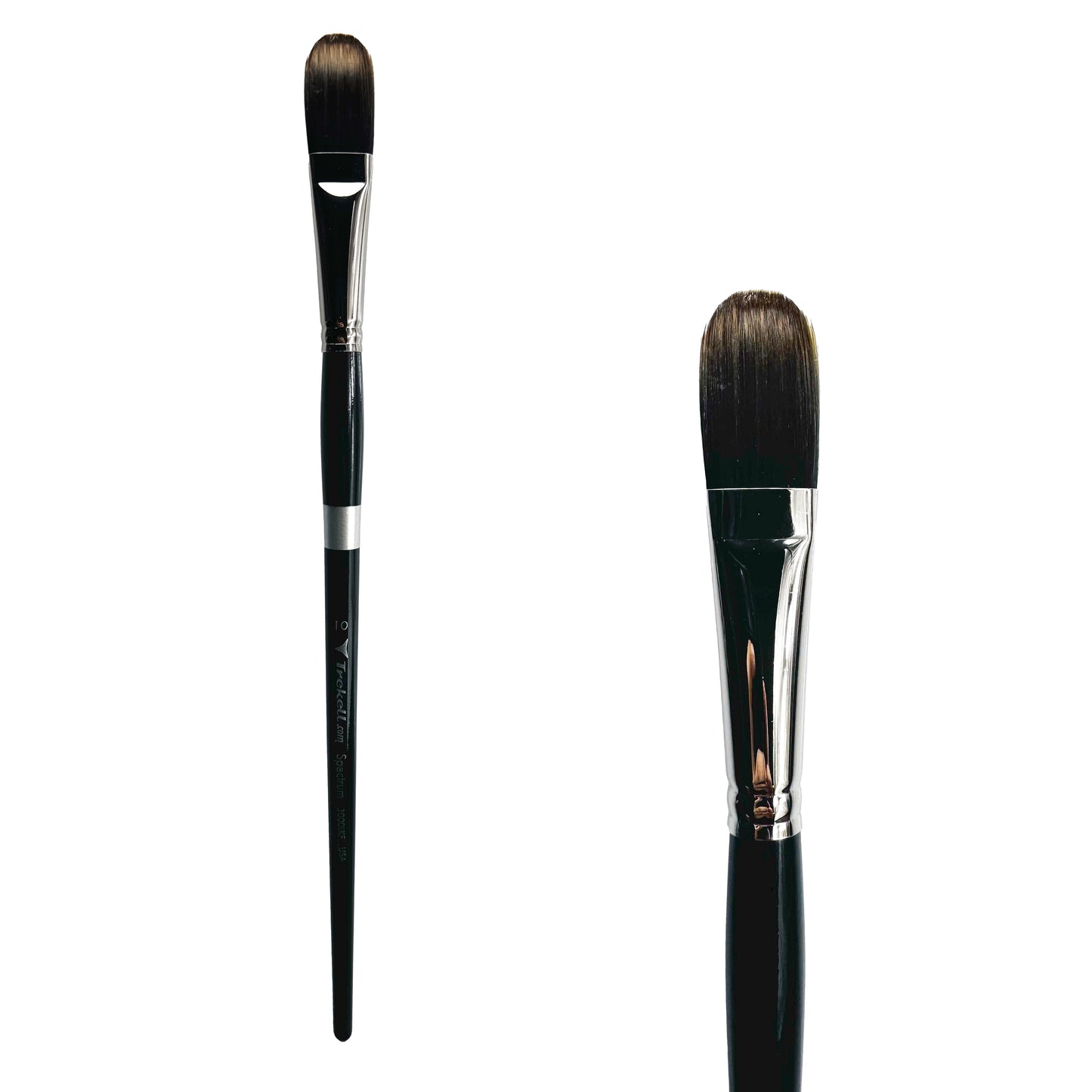 Trekell Spectrum Long Handle Artist Brush, size #10 Long Filbert, Long handle design ideal for acrylic, oil, watercolor & more.