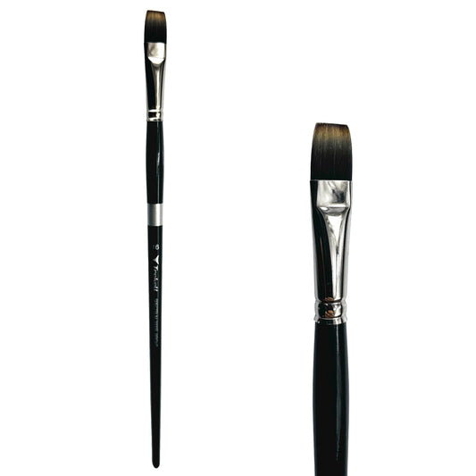 Trekell Spectrum Long Handle Artist Brush, size #16 Bright, Long handle design ideal for acrylic, oil, watercolor & more.
