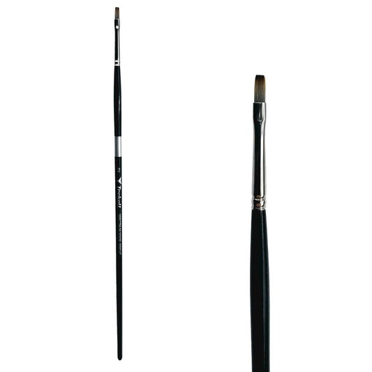 Trekell Spectrum Long Handle Artist Brush, size #2 Bright, Long handle design ideal for acrylic, oil, watercolor & more.