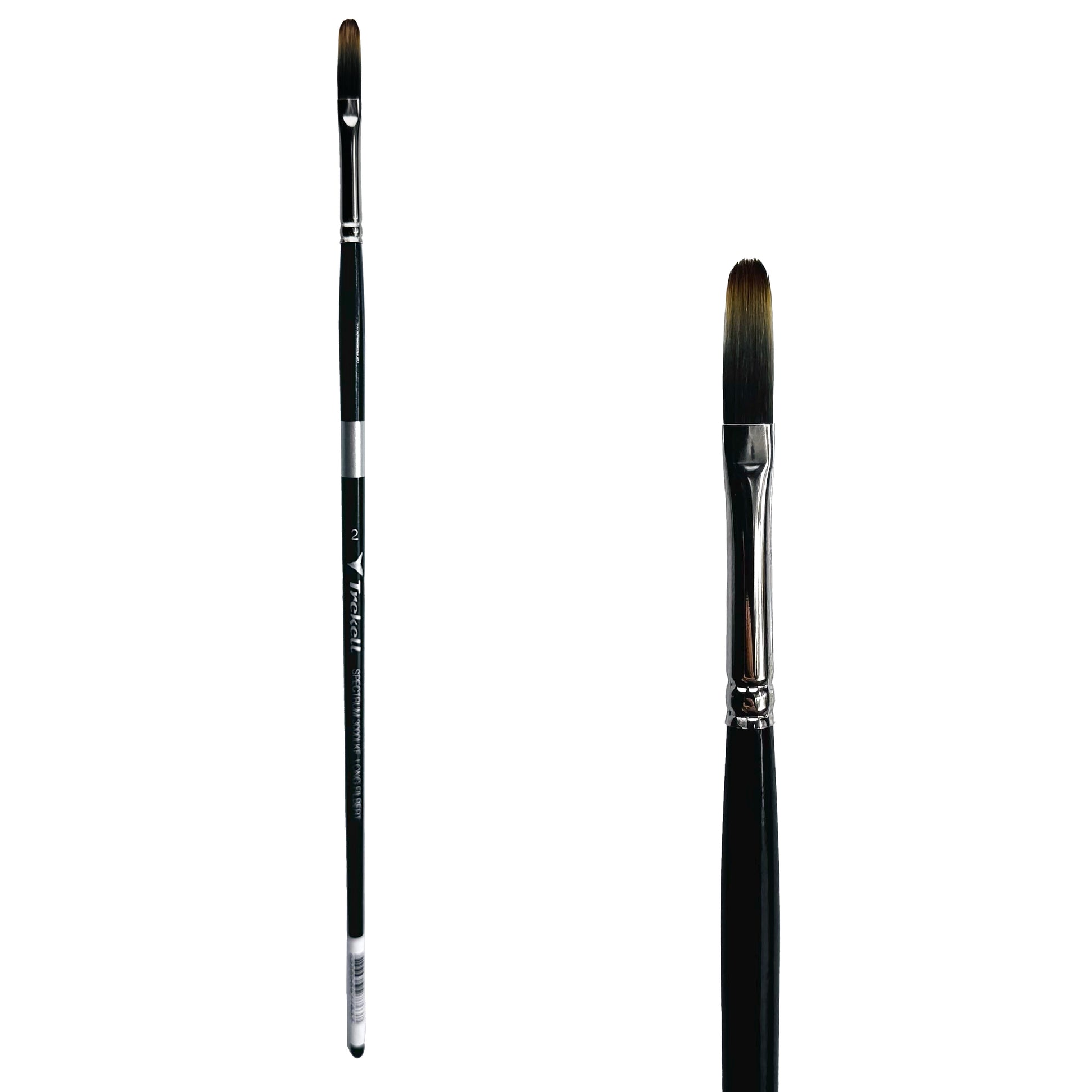 Trekell Spectrum Long Handle Artist Brush, size #2 Long Filbert, Long handle design ideal for acrylic, oil, watercolor & more.